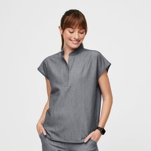 Figs Graphite Scrub Top